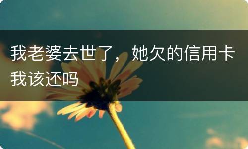 我老婆去世了，她欠的信用卡我该还吗