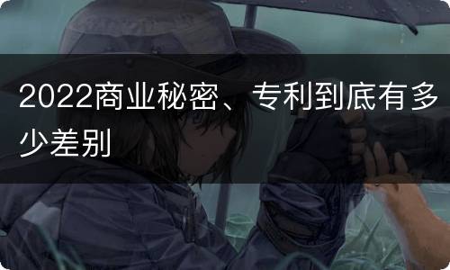 2022商业秘密、专利到底有多少差别