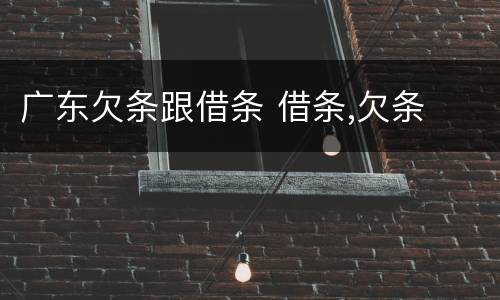 广东欠条跟借条 借条,欠条