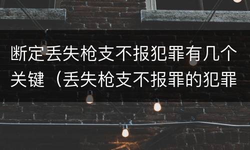 断定丢失枪支不报犯罪有几个关键（丢失枪支不报罪的犯罪主体只能是什么）
