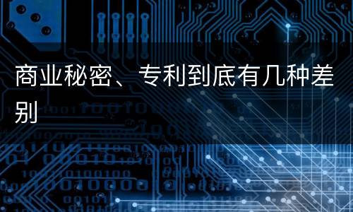 商业秘密、专利到底有几种差别