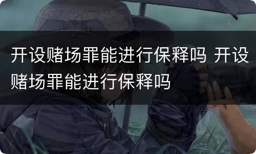 开设赌场罪能进行保释吗 开设赌场罪能进行保释吗