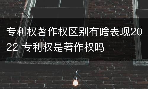 专利权著作权区别有啥表现2022 专利权是著作权吗
