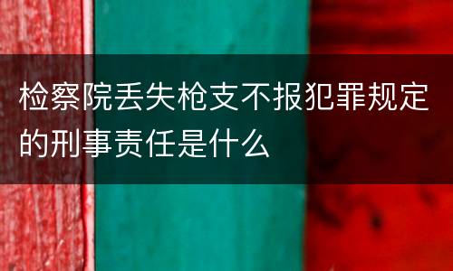 检察院丢失枪支不报犯罪规定的刑事责任是什么