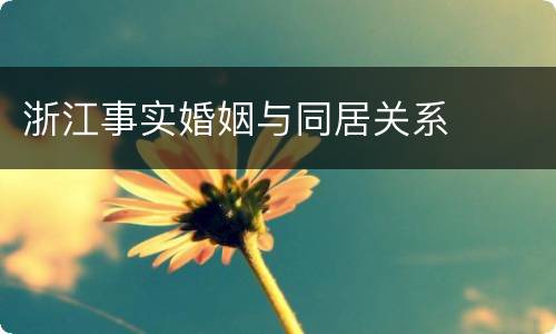 浙江事实婚姻与同居关系
