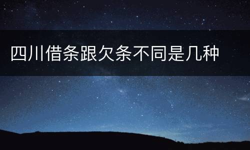 四川借条跟欠条不同是几种