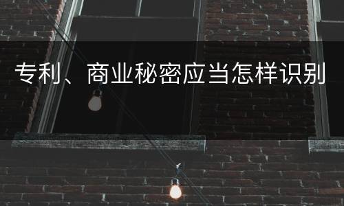 专利、商业秘密应当怎样识别