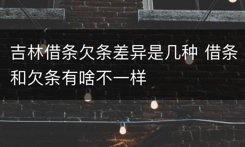 吉林借条欠条差异是几种 借条和欠条有啥不一样