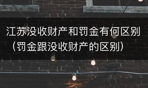 江苏没收财产和罚金有何区别（罚金跟没收财产的区别）