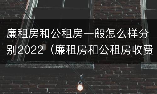 廉租房和公租房一般怎么样分别2022（廉租房和公租房收费标准）