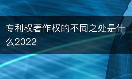 专利权著作权的不同之处是什么2022
