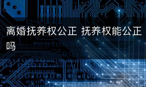 离婚抚养权公正 抚养权能公正吗