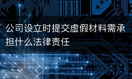 公司设立时提交虚假材料需承担什么法律责任