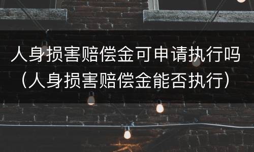 人身损害赔偿金可申请执行吗（人身损害赔偿金能否执行）