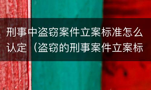 刑事中盗窃案件立案标准怎么认定（盗窃的刑事案件立案标准）