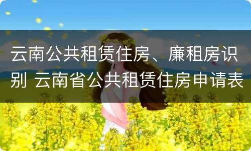 云南公共租赁住房、廉租房识别 云南省公共租赁住房申请表示例