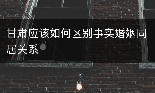 甘肃应该如何区别事实婚姻同居关系