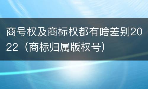 商号权及商标权都有啥差别2022（商标归属版权号）