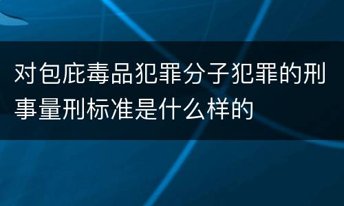 对包庇毒品犯罪分子犯罪的刑事量刑标准是什么样的