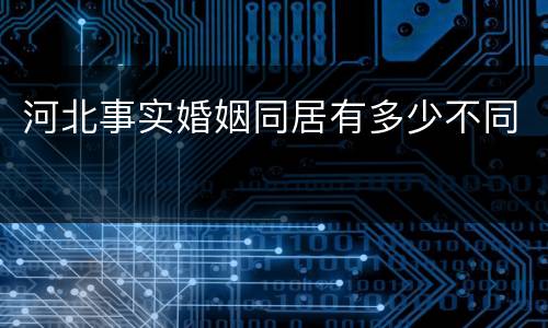 河北事实婚姻同居有多少不同