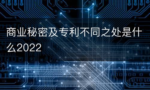 商业秘密及专利不同之处是什么2022