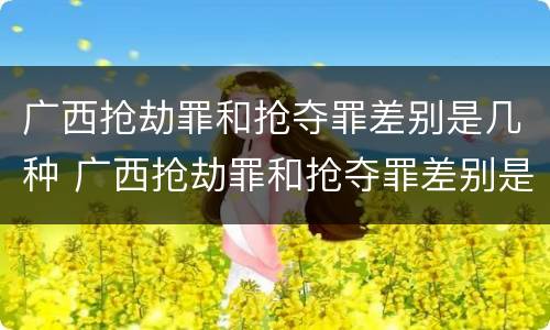 广西抢劫罪和抢夺罪差别是几种 广西抢劫罪和抢夺罪差别是几种情况