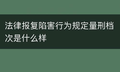 法律报复陷害行为规定量刑档次是什么样
