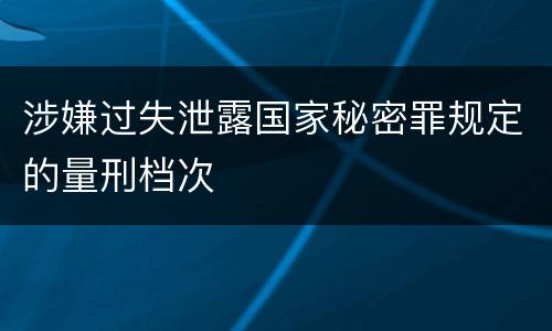 涉嫌过失泄露国家秘密罪规定的量刑档次
