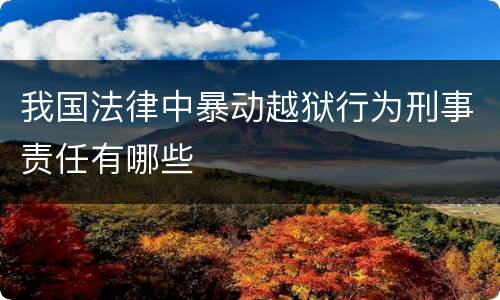 我国法律中暴动越狱行为刑事责任有哪些