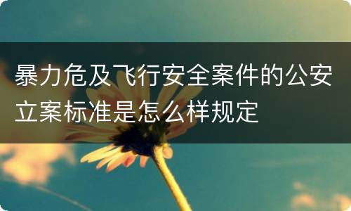 暴力危及飞行安全案件的公安立案标准是怎么样规定