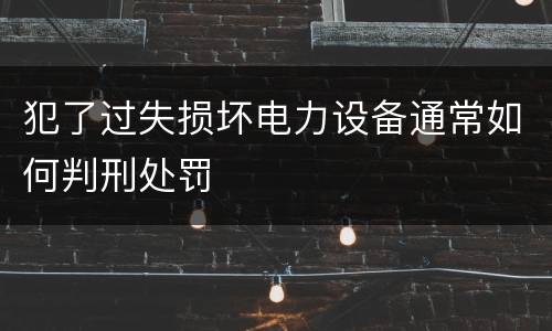 犯了过失损坏电力设备通常如何判刑处罚