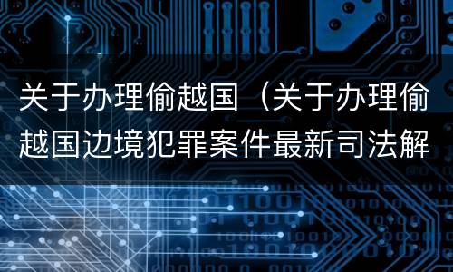 关于办理偷越国（关于办理偷越国边境犯罪案件最新司法解释）