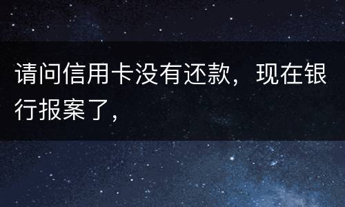 请问信用卡没有还款，现在银行报案了，