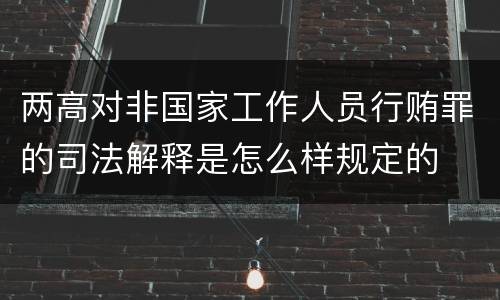 两高对非国家工作人员行贿罪的司法解释是怎么样规定的