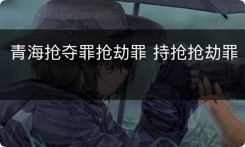 青海抢夺罪抢劫罪 持抢抢劫罪