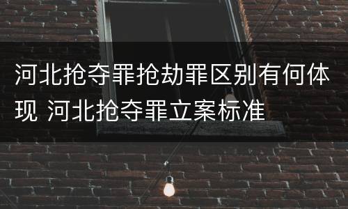 河北抢夺罪抢劫罪区别有何体现 河北抢夺罪立案标准