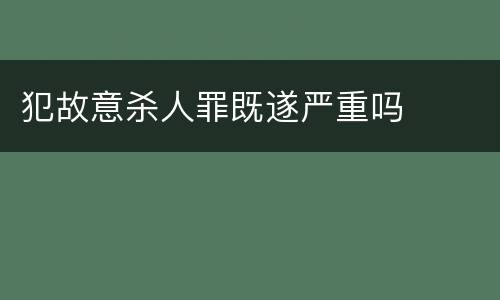 犯故意杀人罪既遂严重吗