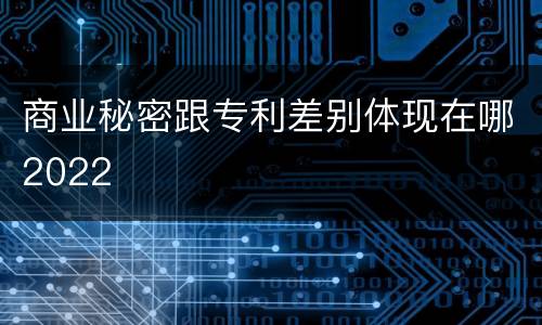 商业秘密跟专利差别体现在哪2022