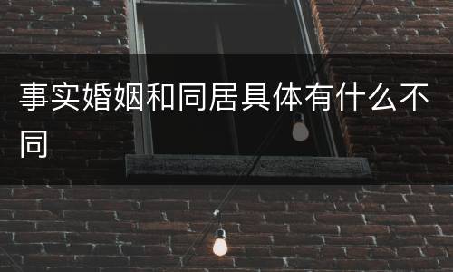 事实婚姻和同居具体有什么不同