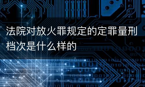 法院对放火罪规定的定罪量刑档次是什么样的