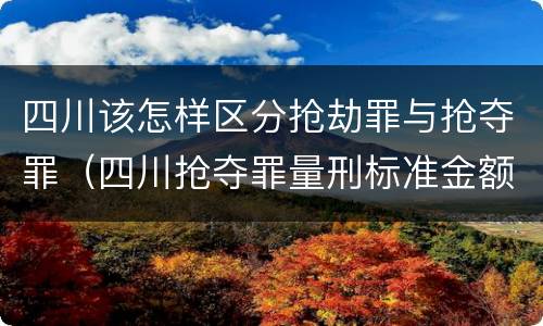 四川该怎样区分抢劫罪与抢夺罪（四川抢夺罪量刑标准金额）