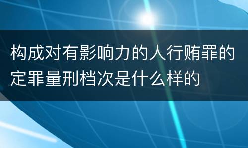 构成对有影响力的人行贿罪的定罪量刑档次是什么样的