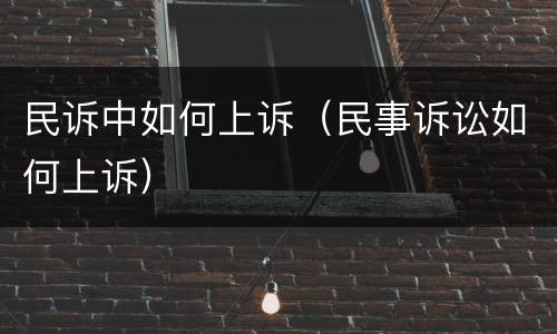 民诉中如何上诉（民事诉讼如何上诉）