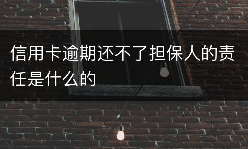 信用卡逾期还不了担保人的责任是什么的