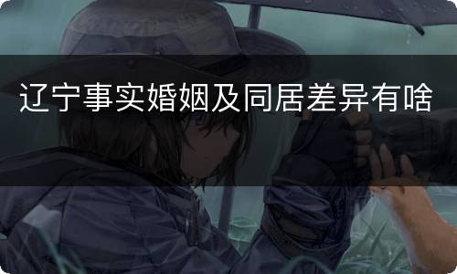 辽宁事实婚姻及同居差异有啥