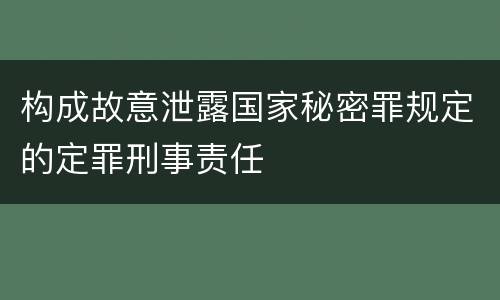 构成故意泄露国家秘密罪规定的定罪刑事责任