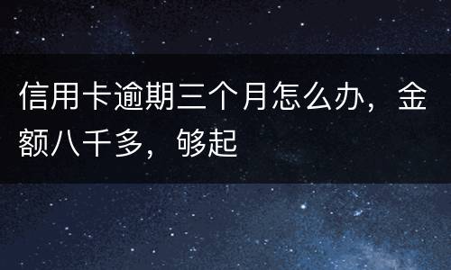 信用卡逾期三个月怎么办，金额八千多，够起