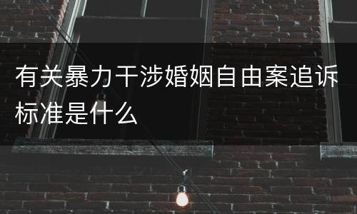 有关暴力干涉婚姻自由案追诉标准是什么