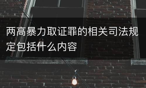 两高暴力取证罪的相关司法规定包括什么内容