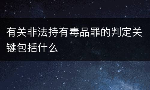 有关非法持有毒品罪的判定关键包括什么